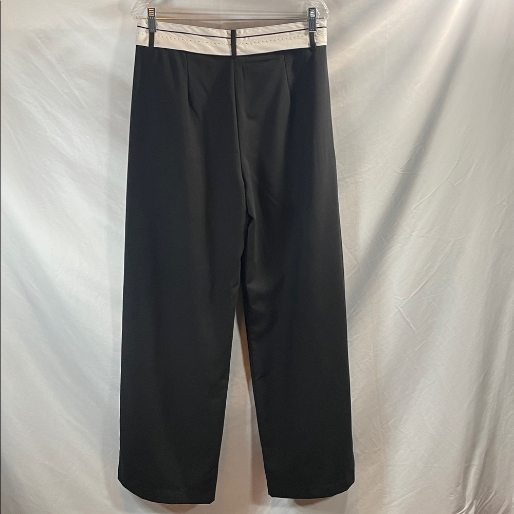 Sans Souci Elegant Black Flare Pants with a White Trim - Picture 11 of 11
